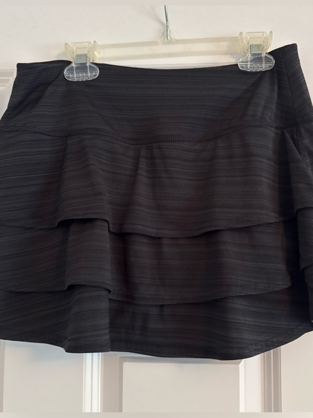 Athleta Black Layered Ruffle Mini Skirt